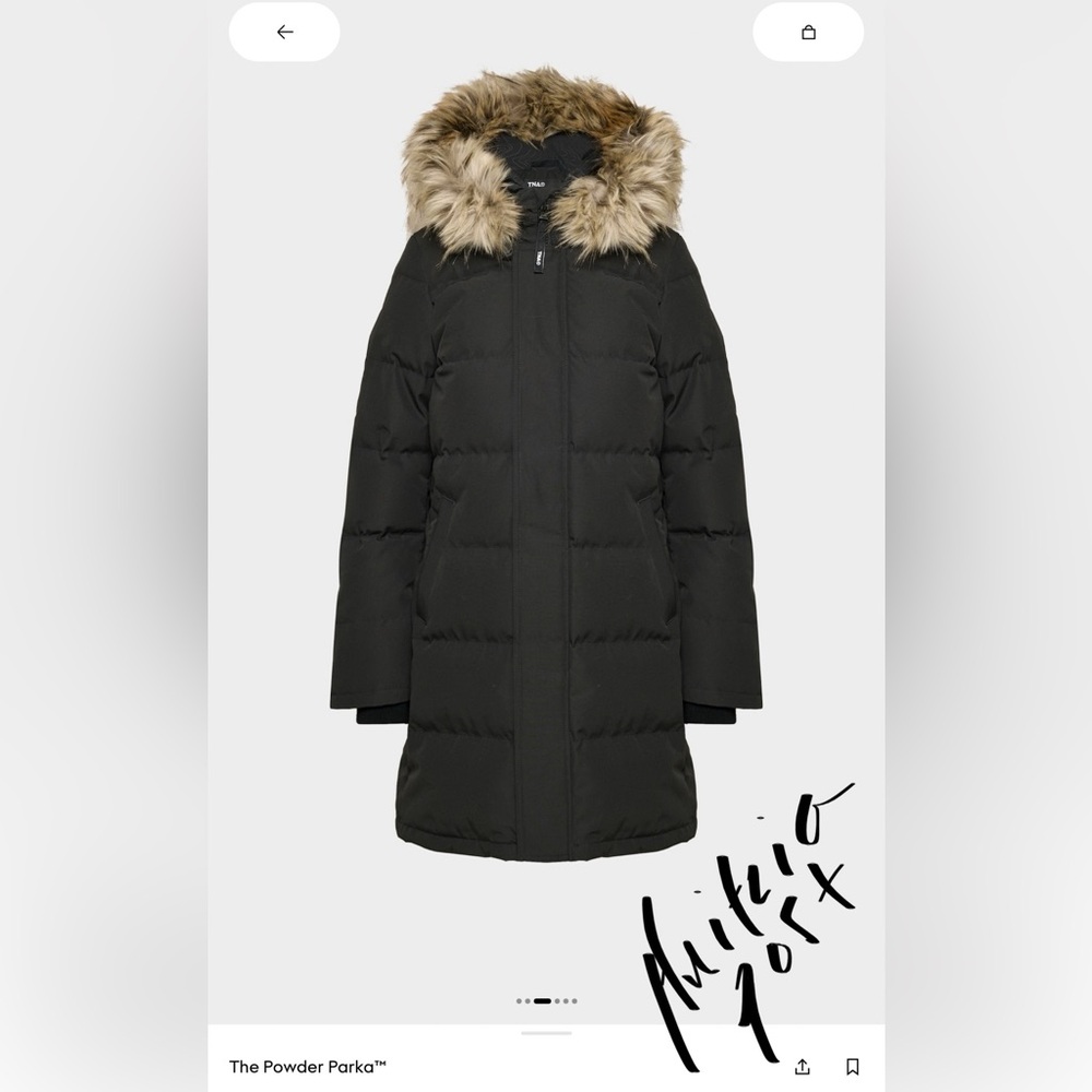 Women's Black Parka with Faux Fur Hood from ARITZIA